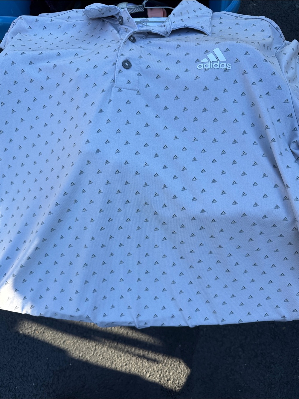 adidas Light gray Micro-Logo Polo Shirt